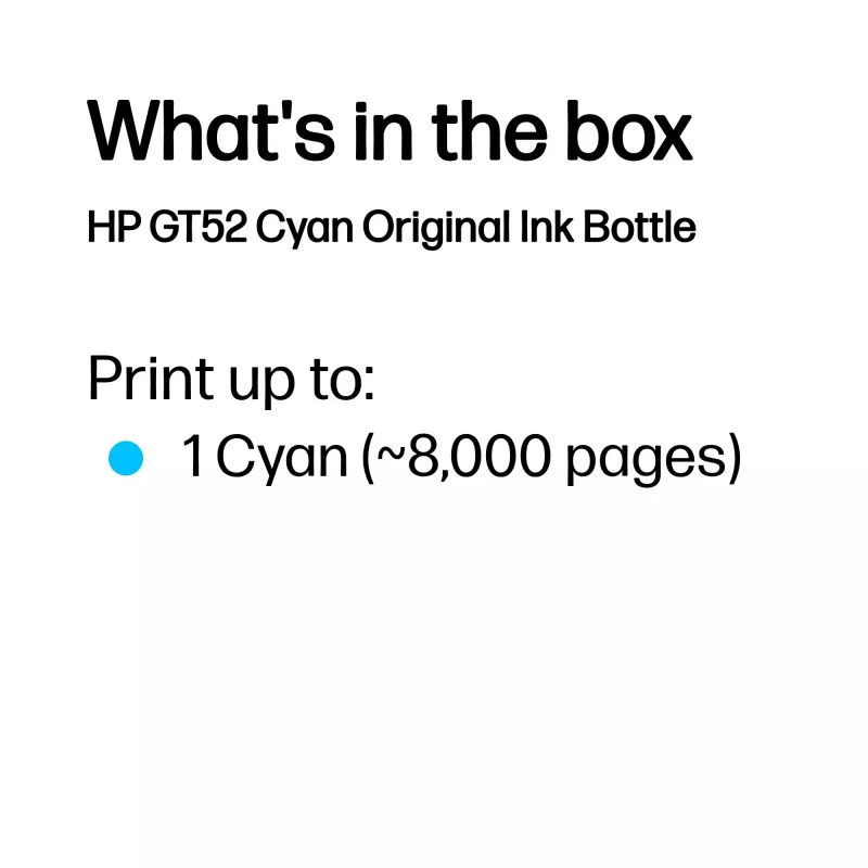 HP GT52 Κυανό Γνήσιο μελανοδοχείο
