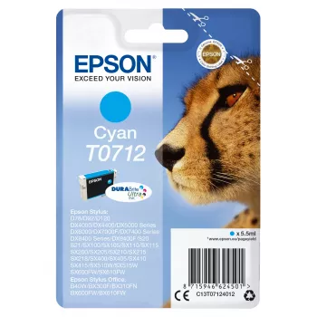 Epson Singlepack Cyan T0712 DURABrite Ultra μελάνι, τυπική διάρκεια, κυανό, 5.5 ml, 1 τεμ.