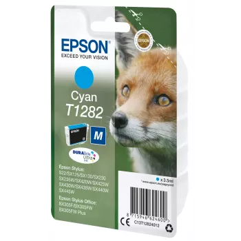 Epson Fox μεμονωμένη συσκευασία κυανό T1282 DURABrite Ultra μελάνι, κυανό, 3,5 ml, 1 τεμ., 260 σελίδες