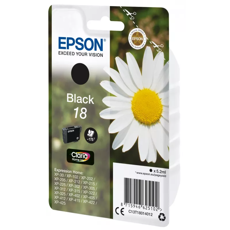Epson Daisy μεμονωμένη συσκευασία μαύρο 18 Claria Home μελάνι