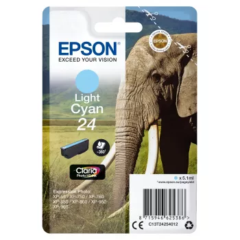 Μελανοδοχείο Epson 24 ανοιχτό κυανό 360 σελίδες C13T24254012