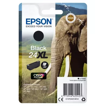 Epson Elephant μεμονωμένη συσκευασία μαύρο 24XL Claria Photo HD μελάνι