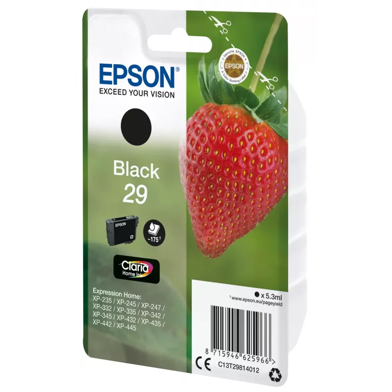 Epson Strawberry μεμονωμένη συσκευασία μαύρο 29 Claria Home μελάνι