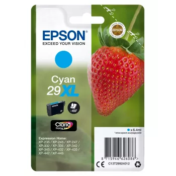 Epson Strawberry μεμονωμένη συσκευασία κυανό 29XL Claria Home μελάνι, υψηλή (XL) διάρκεια, κυανό, 6.4 ml, 1 τεμ., 450 σελίδες