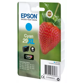 Epson Strawberry μεμονωμένη συσκευασία κυανό 29XL Claria Home μελάνι, υψηλή (XL) διάρκεια, κυανό, 6.4 ml, 1 τεμ., 450 σελίδες