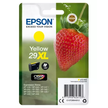 Epson Strawberry μεμονωμένη συσκευασία κίτρινο 29XL Claria Home μελάνι, υψηλή (XL) διάρκεια, κίτρινο, μελάνι με χρωστική, 6,4 ml, 1 τεμ., 450 σελίδες