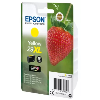 Epson Strawberry μεμονωμένη συσκευασία κίτρινο 29XL Claria Home μελάνι, υψηλή (XL) διάρκεια, κίτρινο, μελάνι με χρωστική, 6,4 ml, 1 τεμ., 450 σελίδες