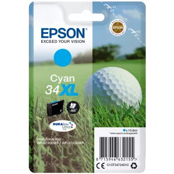 EPSON μελανοδοχείο μεμονωμένη συσκευασία „Golf“ κυανό 34XL DURABrite Ultra μελάνι 10,8 ml