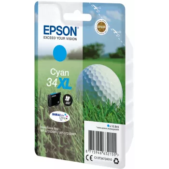 EPSON μελανοδοχείο μεμονωμένη συσκευασία „Golf“ κυανό 34XL DURABrite Ultra μελάνι 10,8 ml