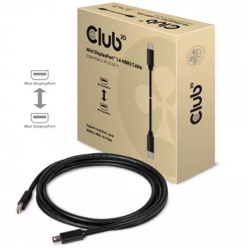 Club 3D CAC-1164 καλώδιο Mini DisplayPort 1.4, HBR3, 8K60Hz, αρσενικό/αρσενικό, 2 m, μαύρο