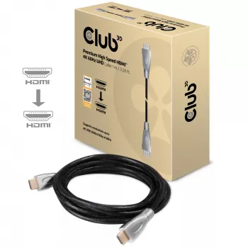 Club 3D CAC-1311 καλώδιο Premium High Speed HDMI 2.0, 4K60Hz, αρσενικό/αρσενικό, 1 m, μαύρο