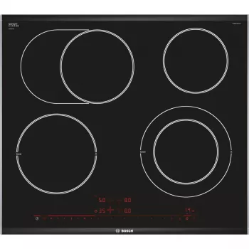 Bosch Serie 8 PKN675DP1D εστία μαύρο, ανοξείδωτο χάλυβα εντοιχιζόμενη κεραμική εστία 4 ζώνη(-ες)