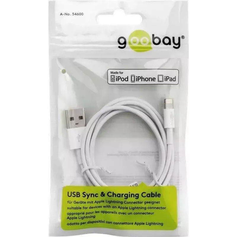 Goobay Καλώδιο φόρτισης και συγχρονισμού Lightning USB 2 m Lightning USB A