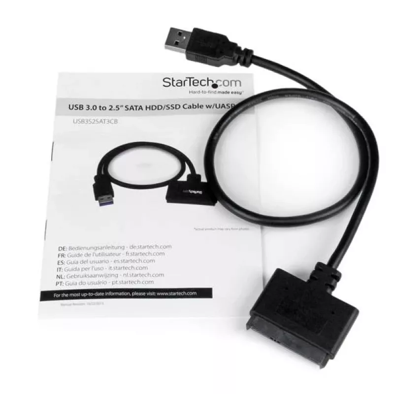 StarTech.com Καλώδιο SATA σε USB με UASP, μαύρο, 6 Gbit/s, CE, FCC, 0 – 60 °C, -10 – 70 °C, 49 mm