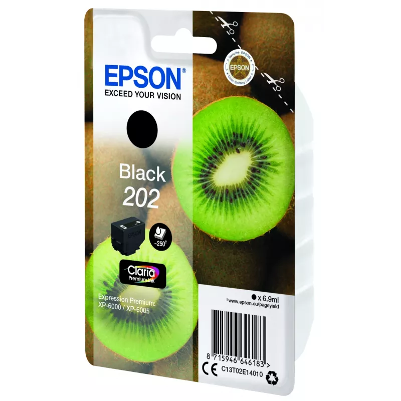 Μελανωτή κασέτα EPSON Singlepack Kiwi μαύρο 202 Claria Premium Ink 6,9 ml
