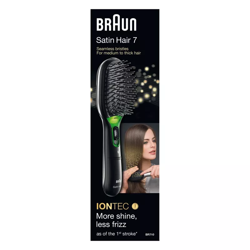 Βούρτσα μαλλιών Paddle BRAUN BR710 για ενήλικες, μαύρο και πράσινο, 175 g
