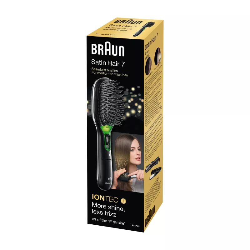 Βούρτσα μαλλιών Paddle BRAUN BR710 για ενήλικες, μαύρο και πράσινο, 175 g