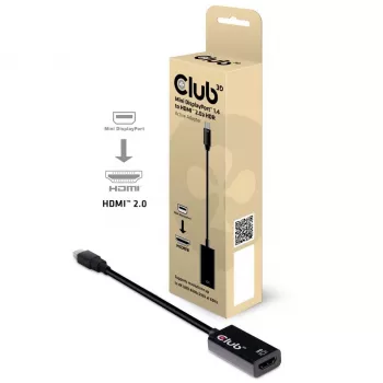 CLUB3D Mini DisplayPort 1.4 σε HDMI 2.0b HDR Ενεργός προσαρμογέας
