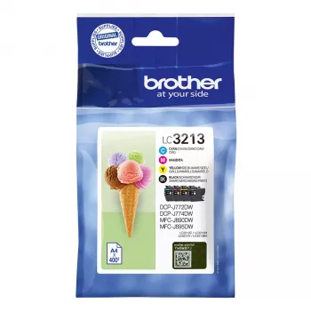 Brother LC3213VAL Δοχείο μελανιού 4 τεμ. Γνήσιο Υψηλής (XL) απόδοσης Μαύρο, Κυανό, Ματζέντα, Κίτρινο