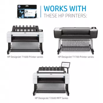 HP 730 130-ml Ματζέντα Δοχείο μελανιού DesignJet, HP DesignJet T1700, Εκτύπωση inkjet, Ματζέντα