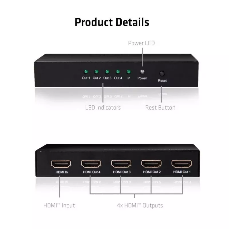 CLUB3D HDMI™ 4K@60Hz UHD Διαχωριστής AC Power 4 Θύρες