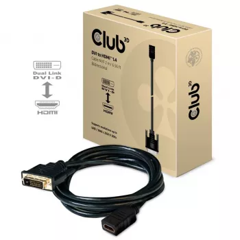 Club 3D CAC-1211 καλώδιο DVI-D σε HDMI 1.4, Dual Link, M/F, 2 m, μαύρο