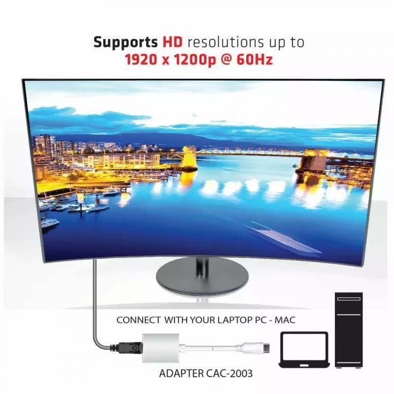 Ενεργός προσαρμογέας DisplayPort σε VGA CLUB3D CAC-2003
