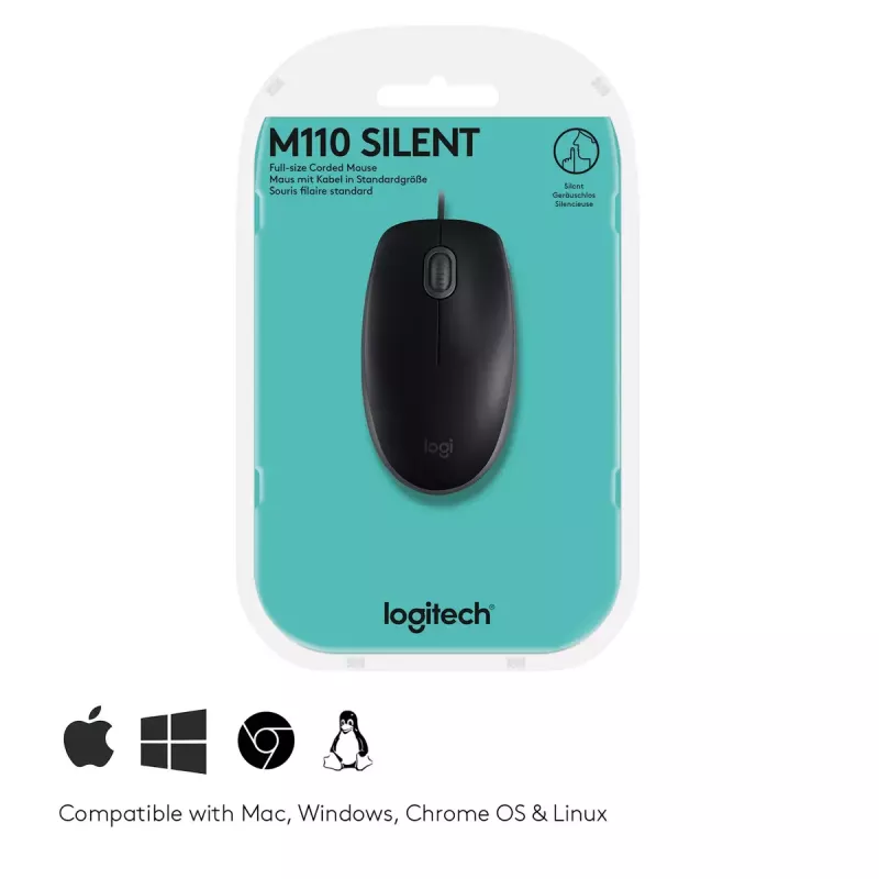 Ποντίκι Logitech B110 Silent Ενσύρματο USB Μαύρο
