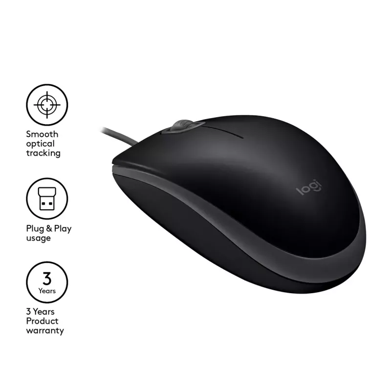 Ποντίκι Logitech B110 Silent Ενσύρματο USB Μαύρο