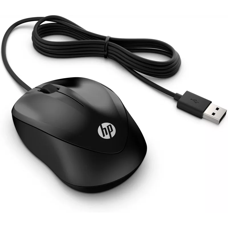 HP Ενσύρματο ποντίκι 1000, αμφιδέξιο, USB Type-A, 1200 DPI, Μαύρο