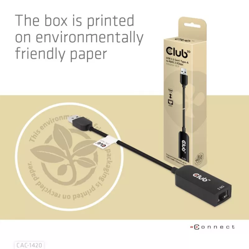 CLUB3D USB 3.2 Gen1 Type-A σε RJ45 2.5Gbps Αντάπτορας