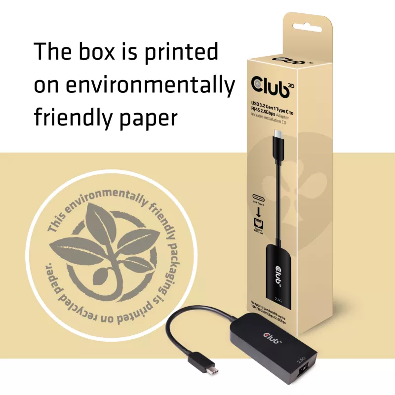 CLUB3D USB 3.2 Gen1 Type-C σε RJ45 2.5Gbps Αντάπτορας