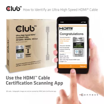 Καλώδιο CLUB3D Ultra-High-Speed-HDMI 4K120Hz, 8K60Hz 48Gbps M/M 3 m/ 9.84ft