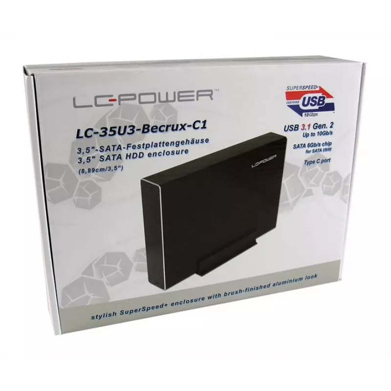 Θήκη HDD LC-ισχύς LC-35U3-Becrux-C1 Μαύρο 3,5 ίντσες