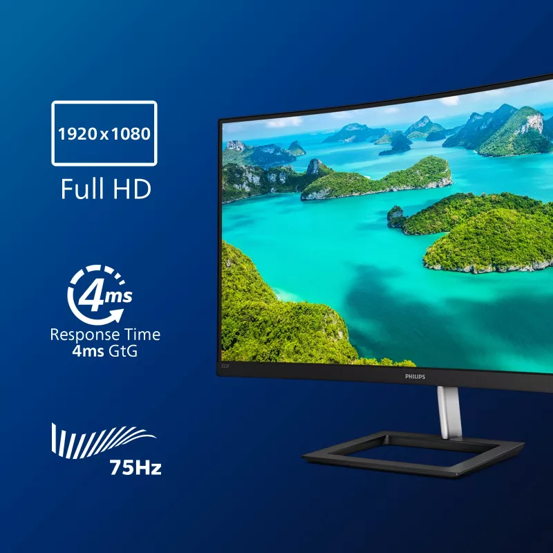 Philips E Line 322E1C/00 Οθόνη υπολογιστή 80 cm (31,5 ίντσες) 1920 x 1080 Pixel Full HD LCD Μαύρο
