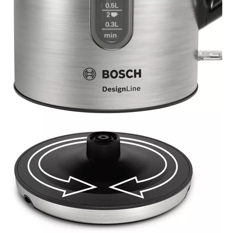 Bosch TWK4P440 βραστήρας 1.7 L 2400 W μαύρο, ανοξείδωτο ατσάλι