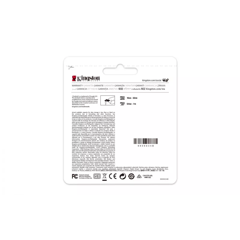 Kingston Technology Canvas Select 64GB microSDXC Plus 100R A1 C10 Κάρτα + ADP