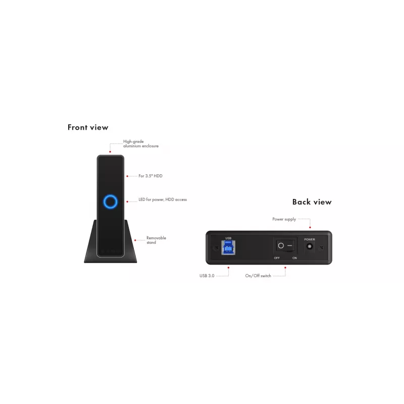 ICY BOX IB-377U3 Θήκη HDD μαύρο 3,5 ίντσες