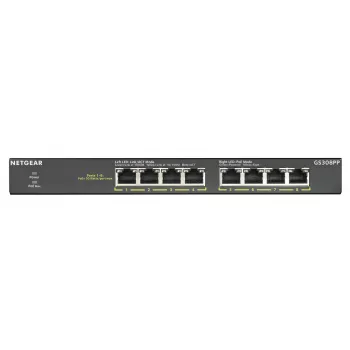 NETGEAR GS308PP Unmanaged Gigabit Ethernet (10/100/1000) Power over Ethernet (PoE) Μαύρο