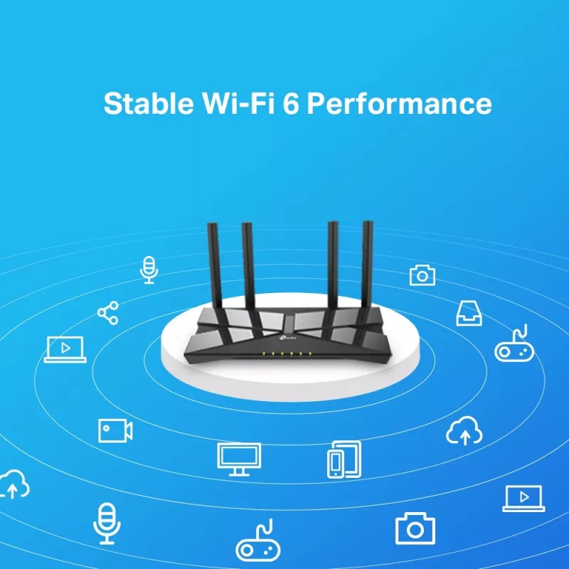 TP-Link Archer AX1500 Dual-Band Wi-Fi 6 Router, Μαύρο