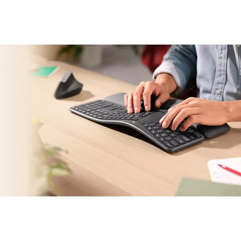 LOGITECH Ergo K860 - Ασύρματο Split Πληκτρολόγιο Graphite Qwerty Pan Nordic