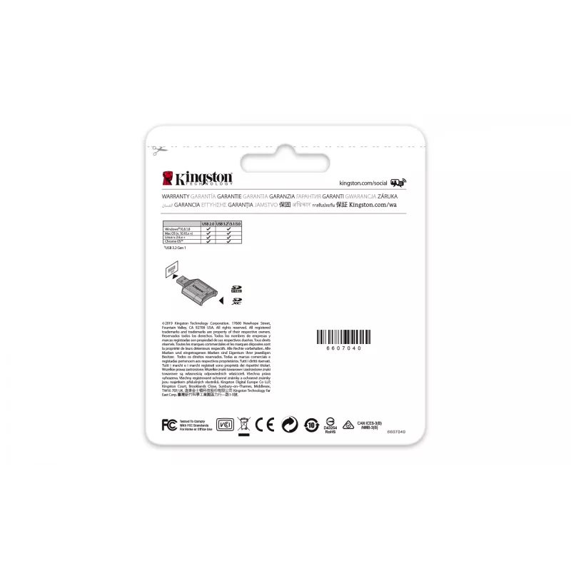 Kingston Technology MobileLite Plus Αναγνώστης Καρτών USB 3.2 Gen 1 (3.1 Gen 1) Type-A Μαύρο