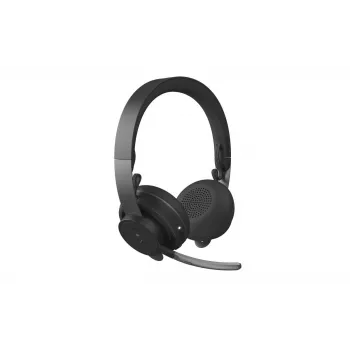 Logitech Zone Wireless MS 981-000854 ακουστικά Bluetooth, on-ear, ενεργή ακύρωση θορύβου, ασύρματη φόρτιση Qi, Microsoft Teams, γραφίτης