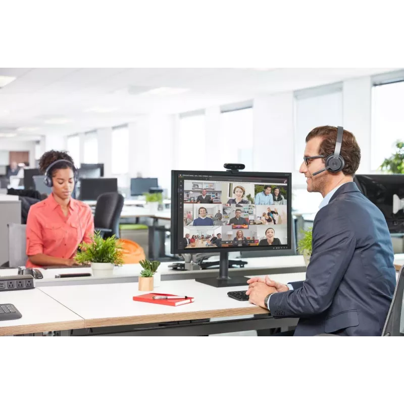 Logitech Zone Wireless MS 981-000854 ακουστικά Bluetooth, on-ear, ενεργή ακύρωση θορύβου, ασύρματη φόρτιση Qi, Microsoft Teams, γραφίτης