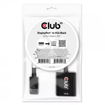 CLUB3D DisplayPort™ σε VGA Μαύρο Ενεργός προσαρμογέας M/F