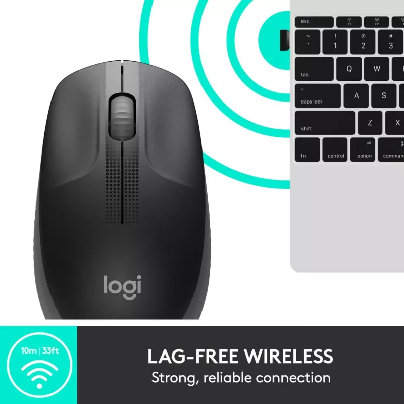 LOGITECH M190 Full-Size Ασύρματο ποντίκι Charcoal