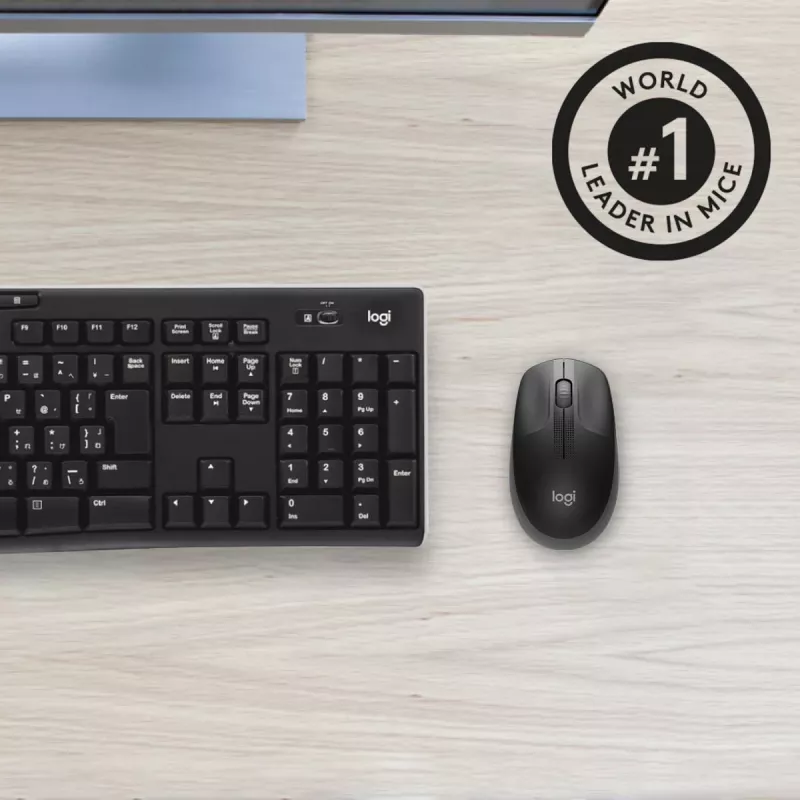 LOGITECH M190 Full-Size Ασύρματο ποντίκι Charcoal