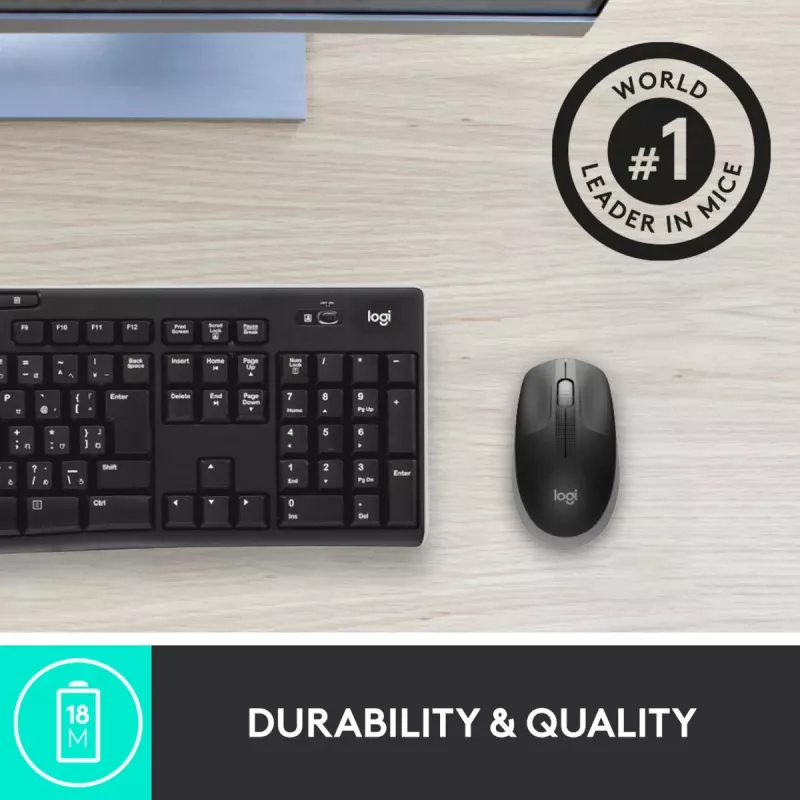 LOGITECH M190 Full-Size Ασύρματο ποντίκι Μεσαίο γκρι