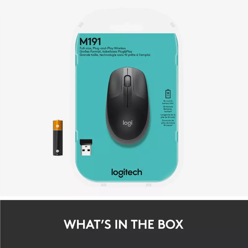 LOGITECH M190 Full-Size Ασύρματο ποντίκι Μεσαίο γκρι