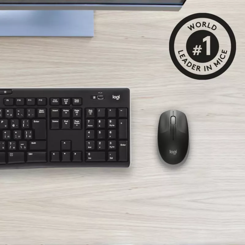 LOGITECH M190 Full-Size Ασύρματο ποντίκι Μεσαίο γκρι